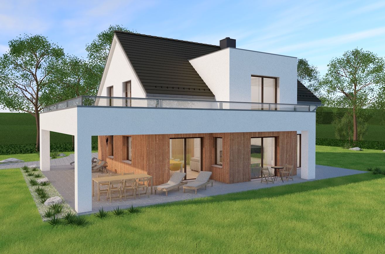 Fasada tipske hiše S135 Androjna Arprojekt